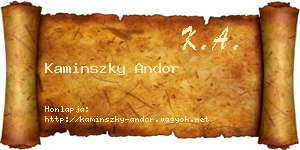 Kaminszky Andor névjegykártya